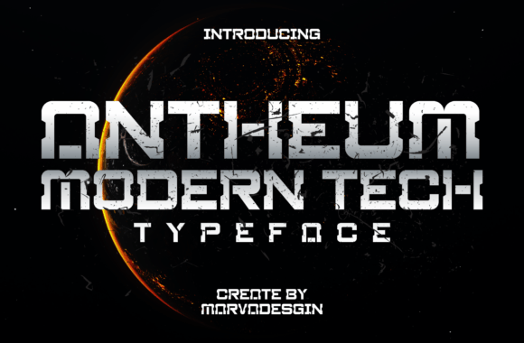Antheum Font: A Futuristic Display Typeface for Digital Design