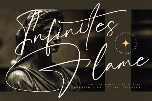 Infinites Flame: A Modern Script Typeface for Editorial Elegance